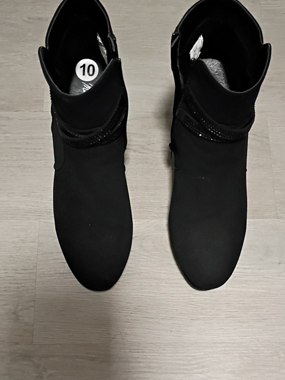 Black Women's Ankle Boots - Elegant Slip-On Style